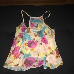 Floral sheer tank